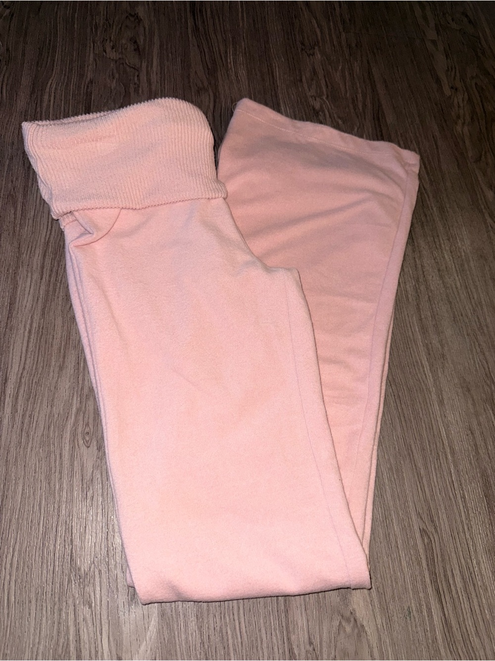Haute Monde Light Pink Fold-Over Waistband Leggings